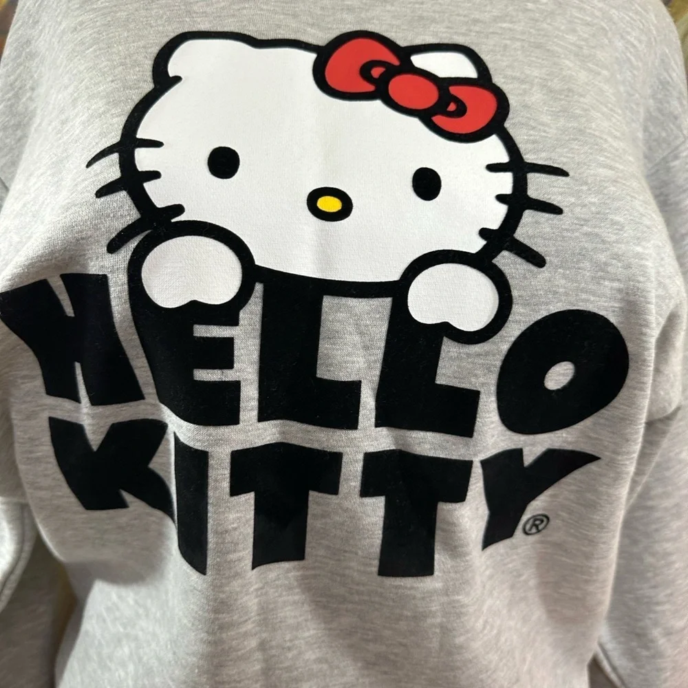 Hello Kitty‎ Women’s Grey Long Sleeve Crew Neck Sweatshirt - Picture 4 of 13